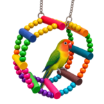 Colourful Beaded Bird Swing