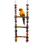 1.5 Ft × 1 Ft Neem Wood Bird Ladder with Thick Jute Rope – WL06
