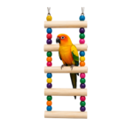 1 Ft Pine Wood Bird Ladder with Colourful Wooden Beads – WL11