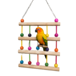 1.5 Ft × 1 Ft Pine Wood Bird Climbing Ladder with Colourful Beads – WL13