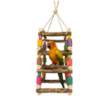 4-Sided Neem & Eucalyptus Wood Bird Climbing Ladder with Cotton Rope – WL17