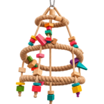 3-Layer Jute Bird Swing with Wooden Chew Blocks – RS04